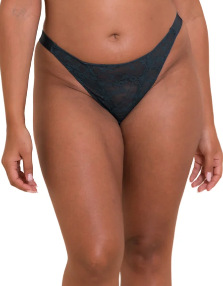Трусы Curvy Kate All Night Lace High Waist Thong (Denim Blue)