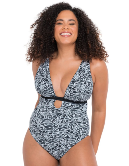 Купальник Curvy Kate Sundown Reversible Non-Wired Swimsuit (Black Print)