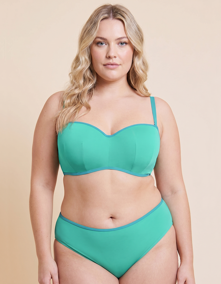 Верх купальника Curvy Kate Minimalist Bandeau Strapless Multiway Bikini Top (Aqua)