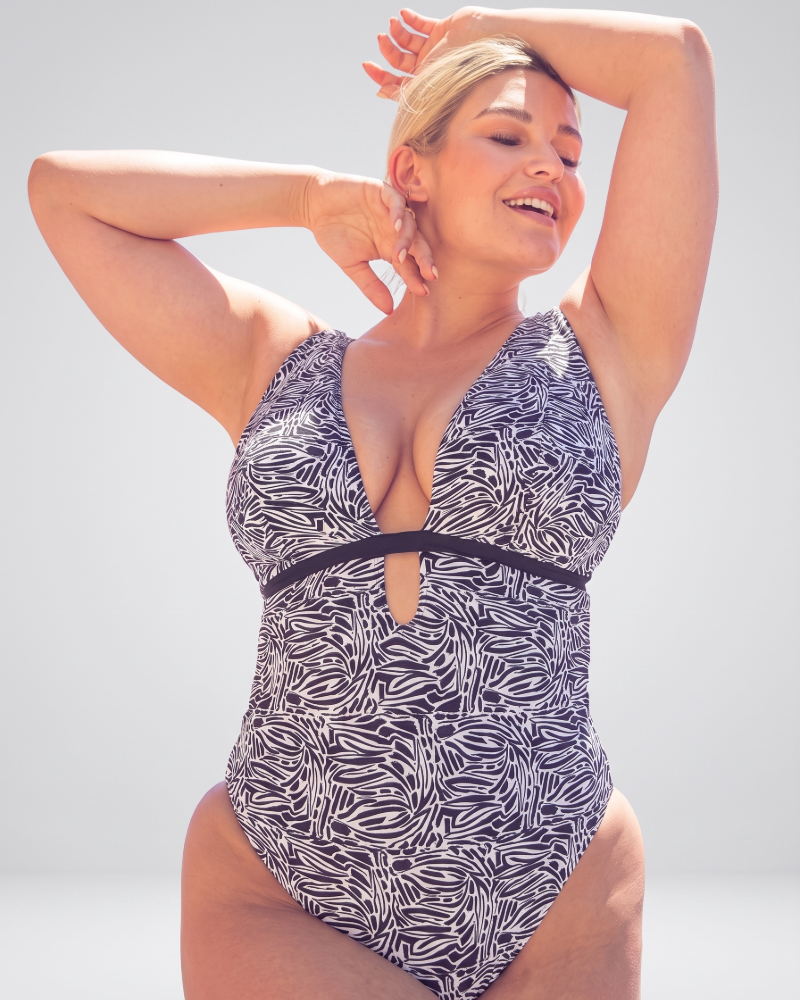Купальник Curvy Kate Sundown Reversible Non-Wired Swimsuit (Black Print)