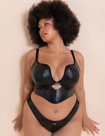 Бюстгальтер Scantilly Hell For Pleather Plunge Bra (Black)