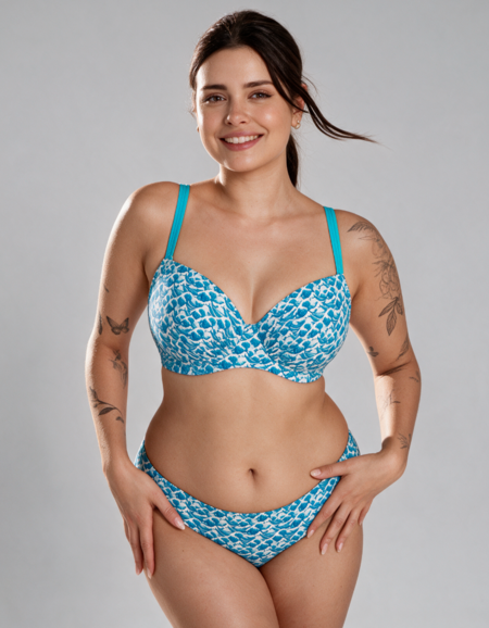 Верх купальника Curvy Kate Riptide Balcony Bikini (Blue Print)