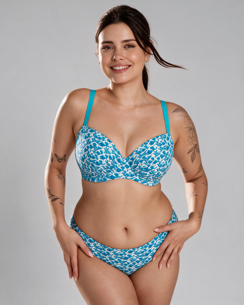 Верх купальника Curvy Kate Riptide Balcony Bikini (Blue Print)