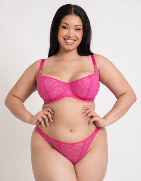 Бюстгальтер Curvy Kate All Night Lace Multiway Balcony Bra (Hot Pink/Blush)