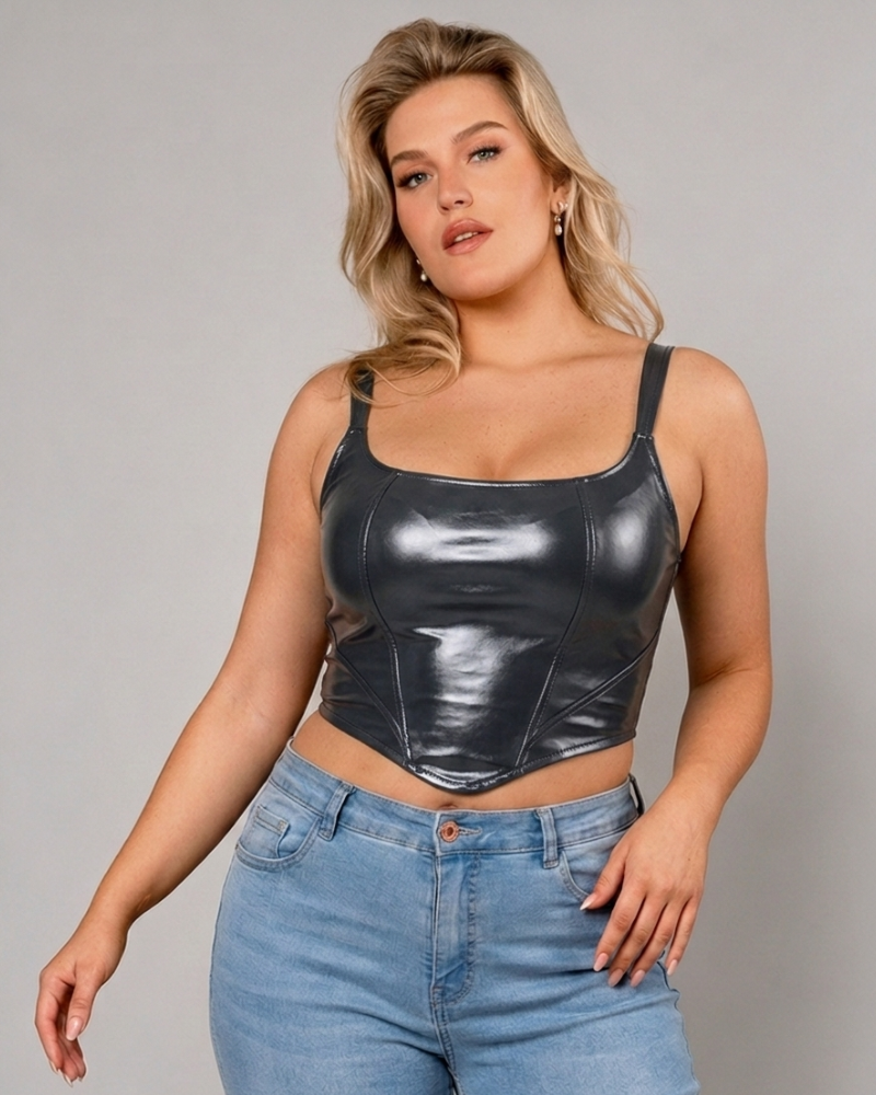 Топ Curvy Kate Hype Longline Corset Bra (Metallic Grey)