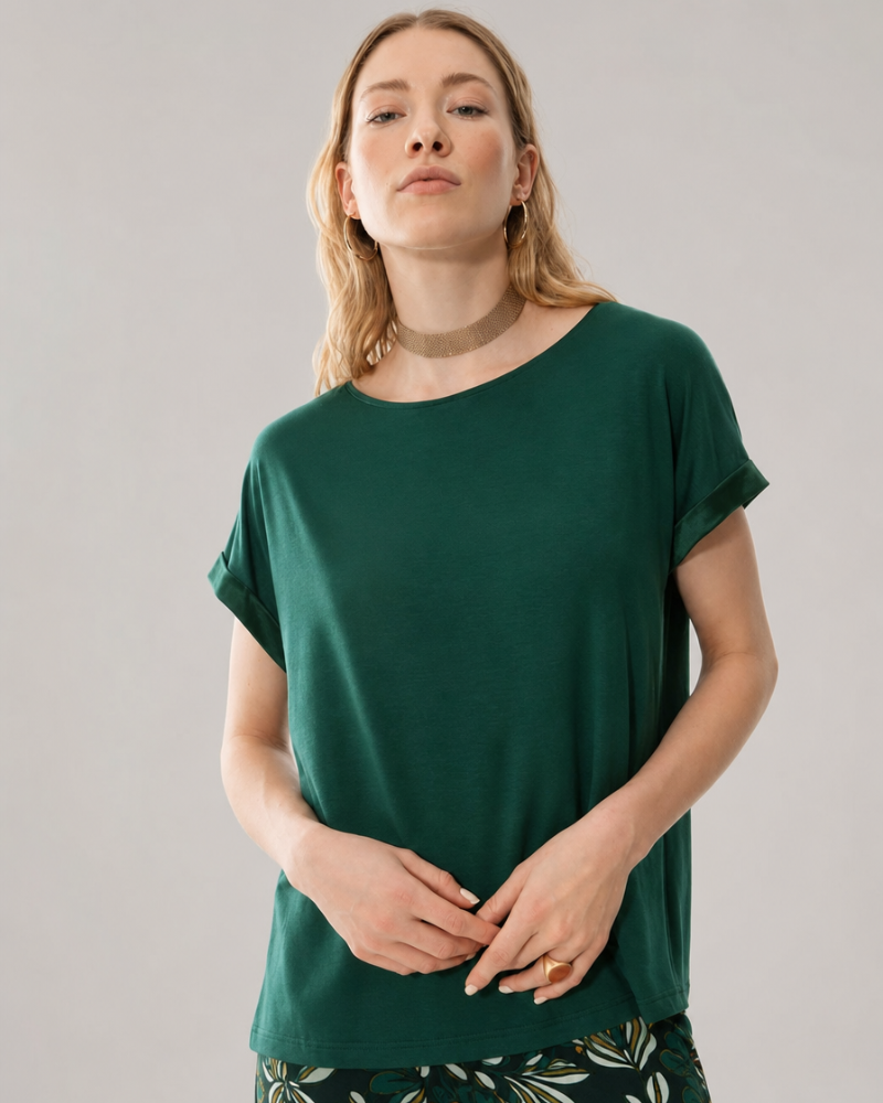Футболка Mey Alena Shirt (Green Leaves)