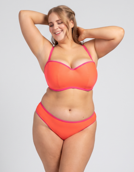 Верх купальника Curvy Kate Minimalist Bandeau Strapless Multiway Bikini Top (Coral/Pink)