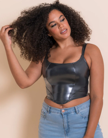 Топ Curvy Kate Hype Longline Corset Bra (Metallic Grey)